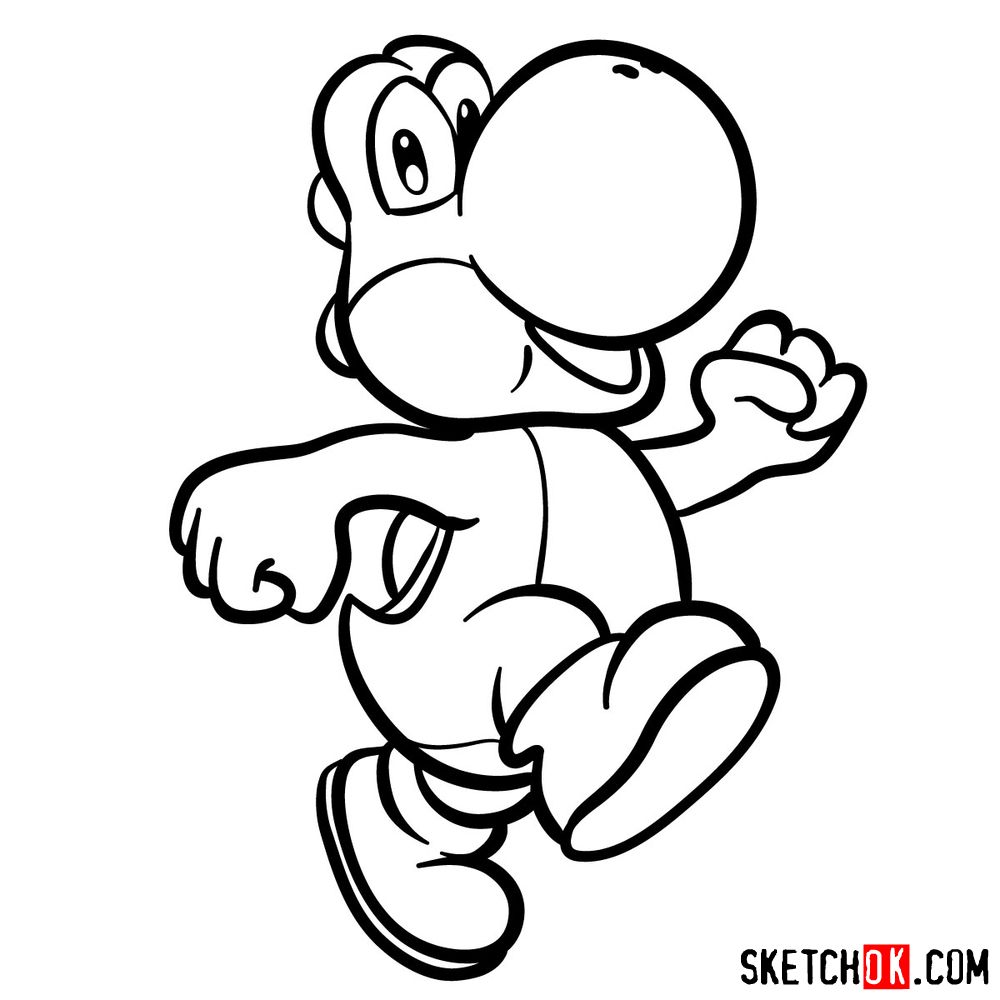 How to draw Yoshi from Super Mario games - step 10