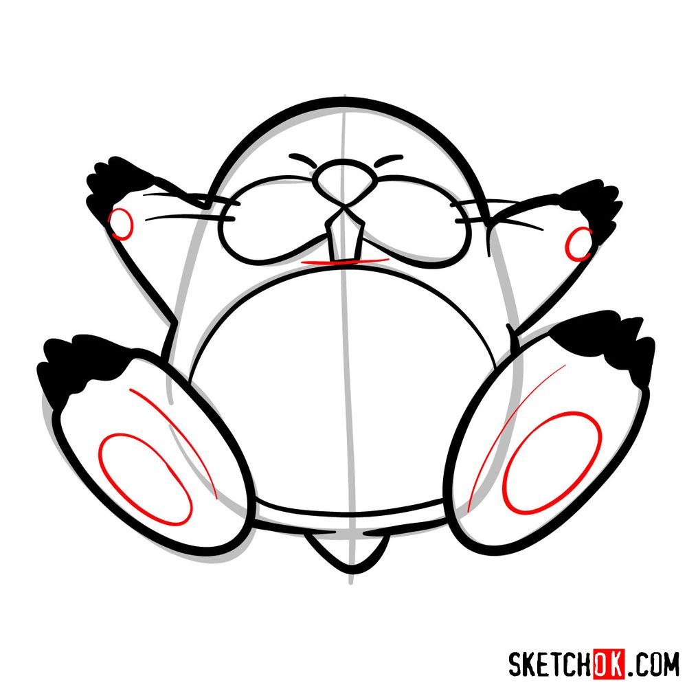 How to draw Monty Mole from Super Mario games - step 08
