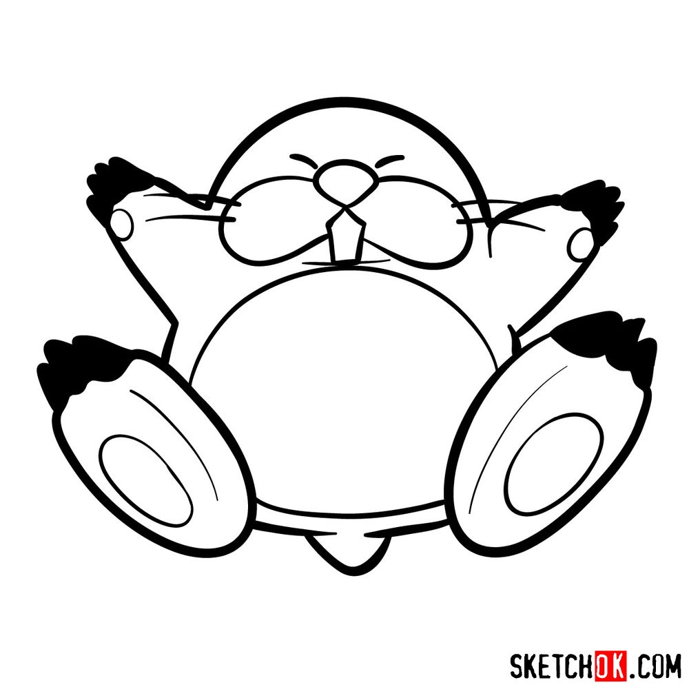 How to draw Monty Mole from Super Mario games - step 09
