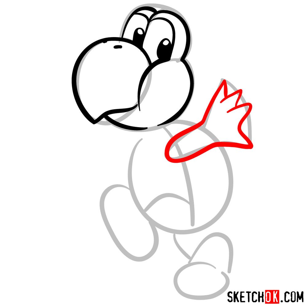 How to draw Koopa Troopa from Super Mario games - step 05