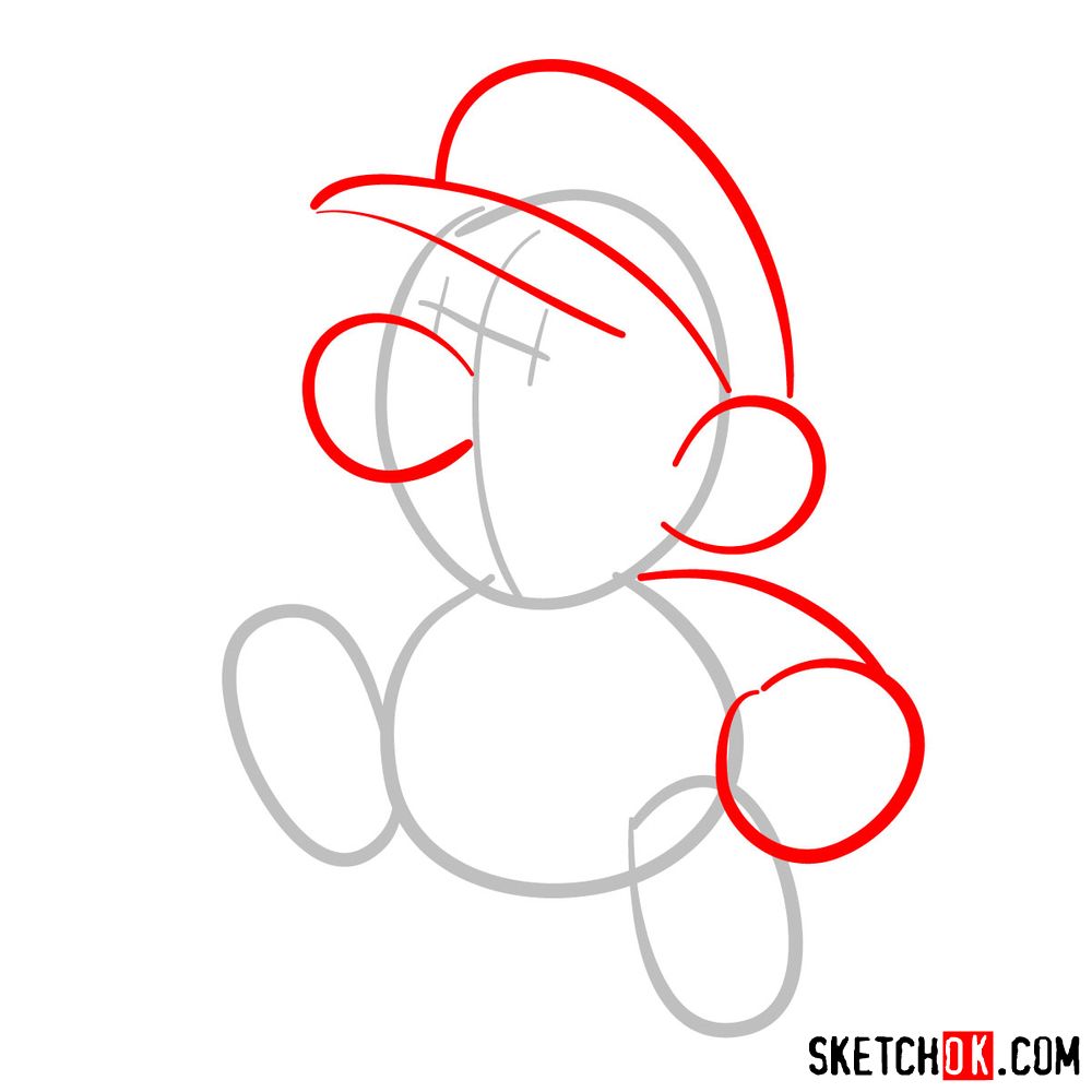 How to draw classic 2D Super Mario - step 02