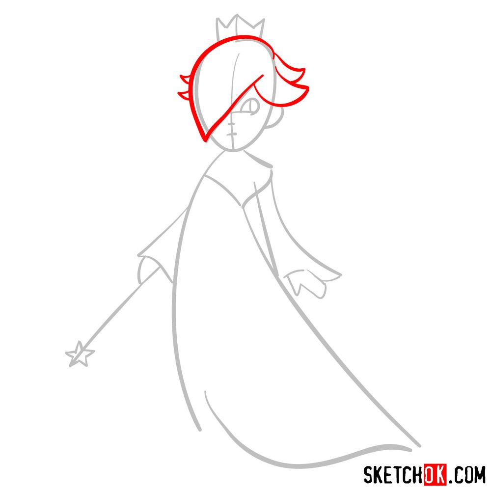 How to draw Princess Rosalina (Super Mario) - step 03