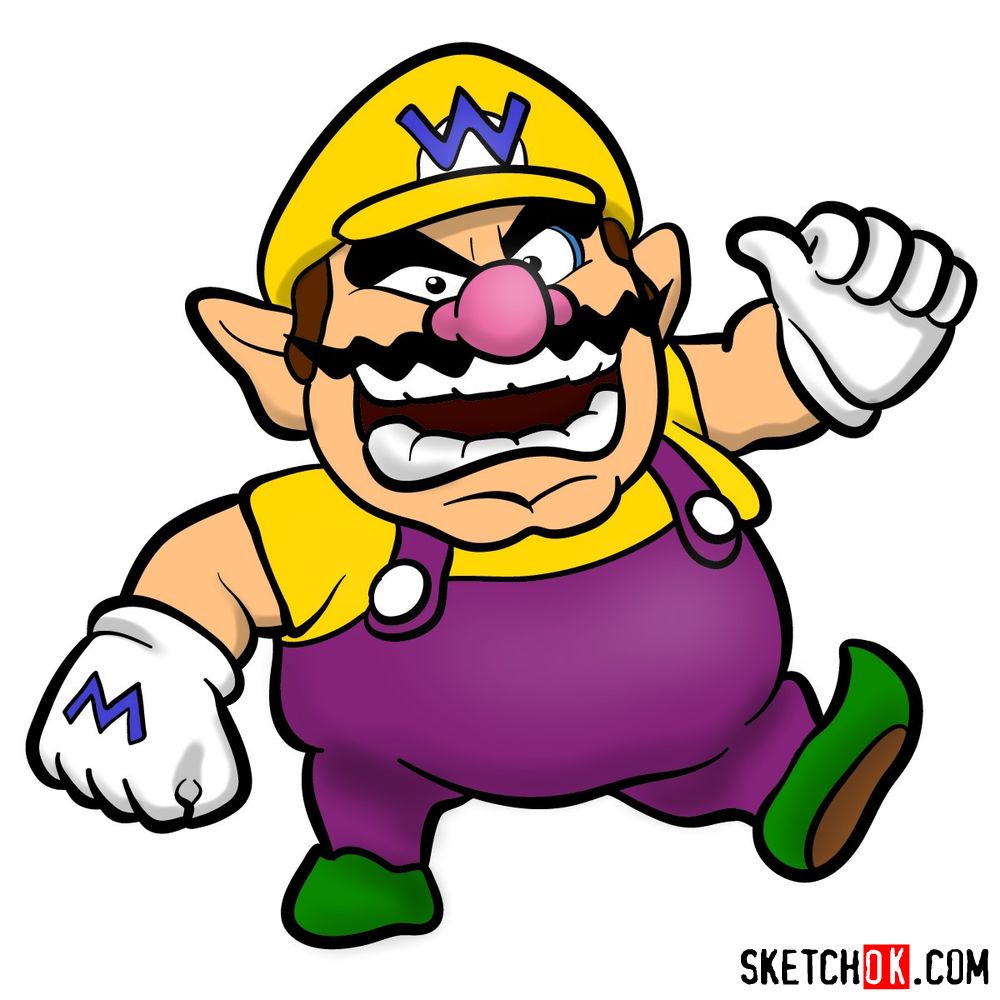 How to draw Wario