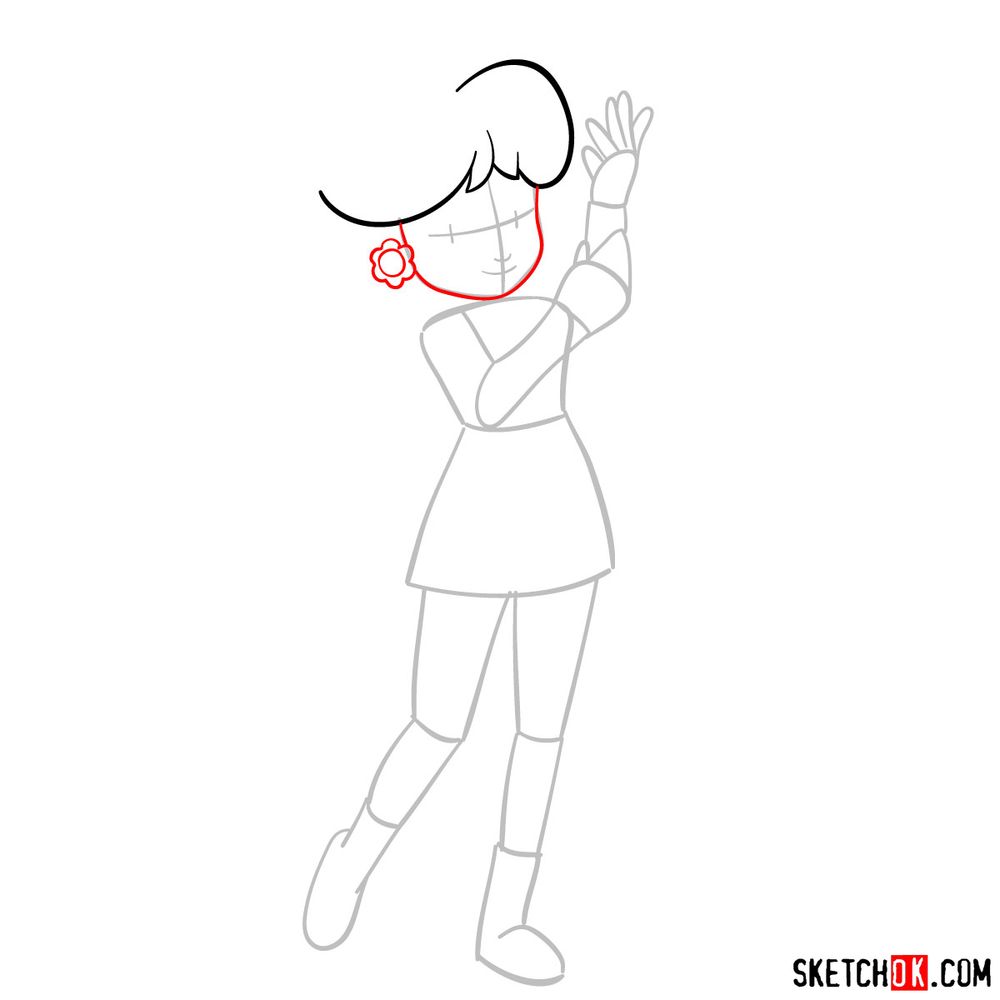 How to draw Princess Daisy - step 04