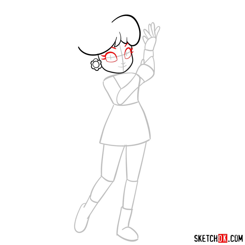 How to draw Princess Daisy - step 05