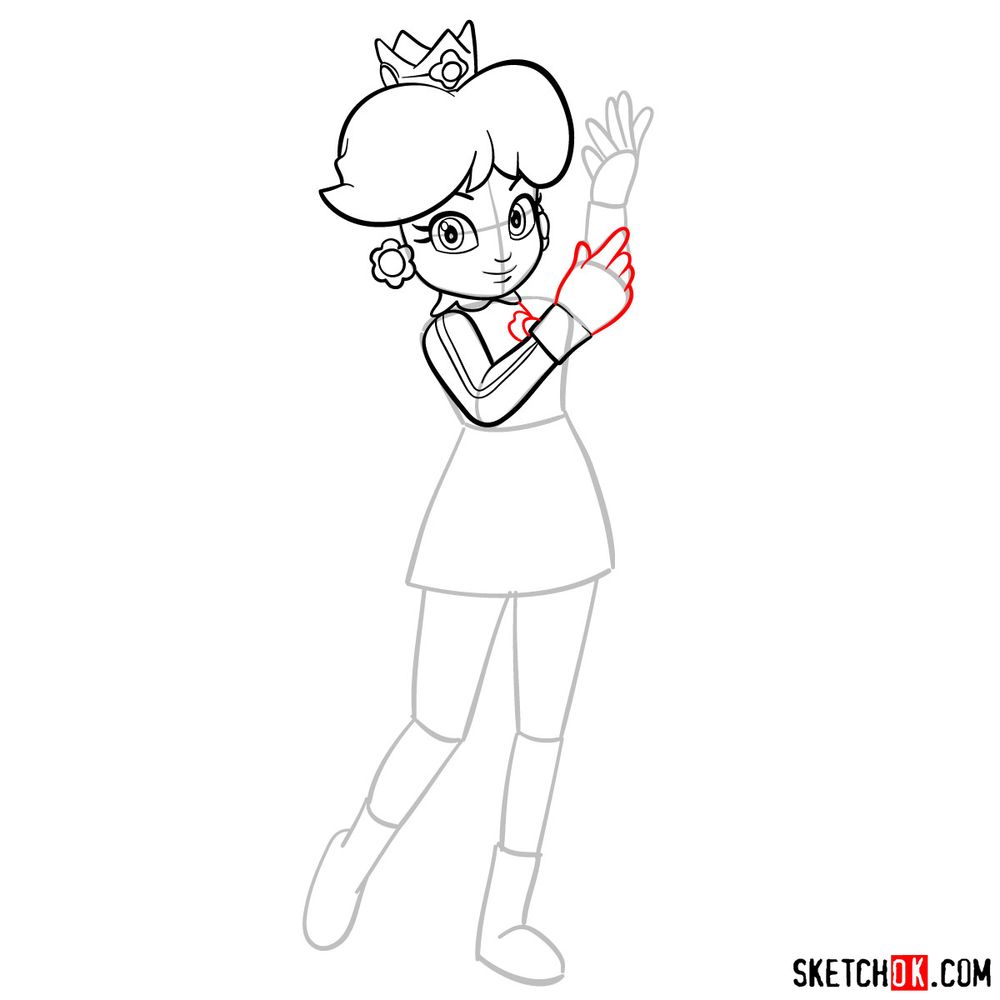 How to draw Princess Daisy - step 10