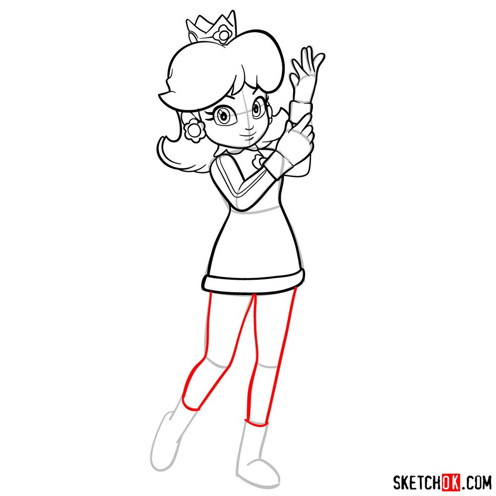 How to draw Princess Daisy - step 15