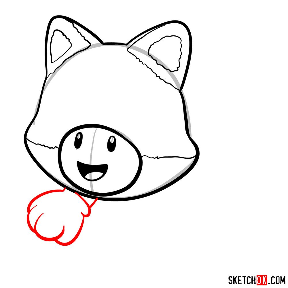 How to draw cat Toad - step 07