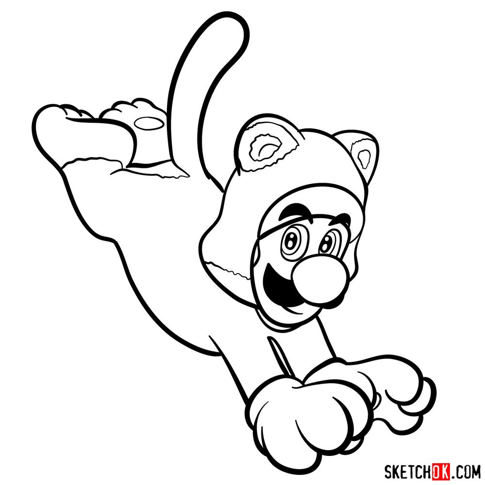 How to draw cat Luigi