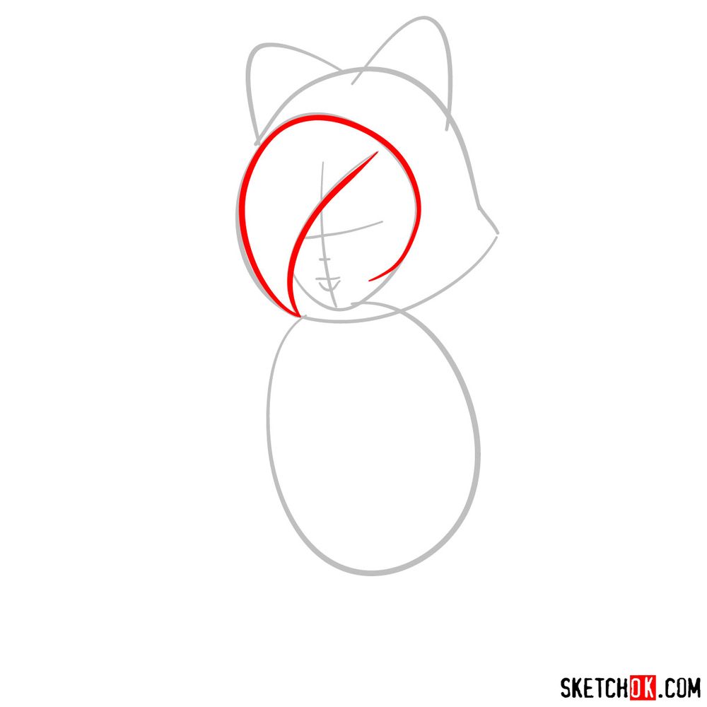 How to draw cat Rosalina - step 03