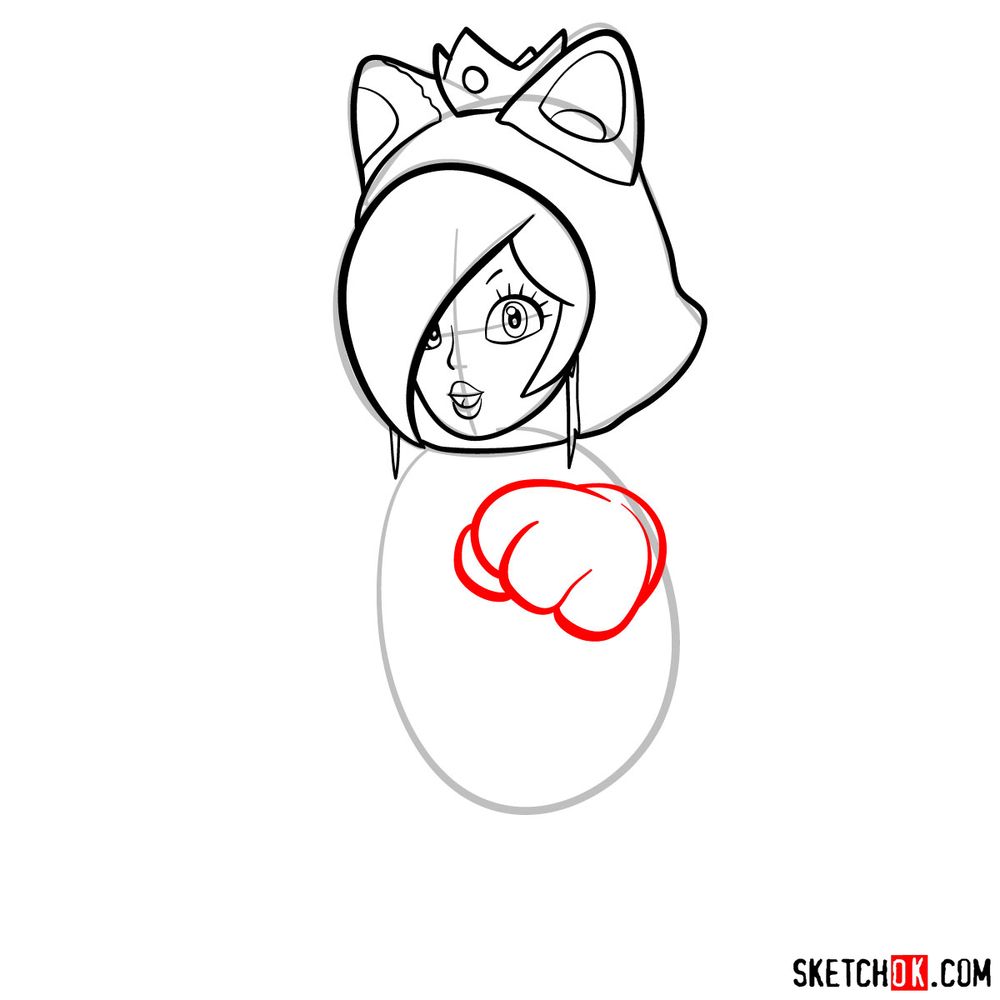 How to draw cat Rosalina - step 09