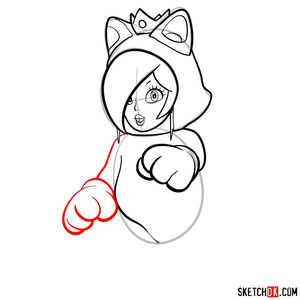 How to draw cat Rosalina - step 11