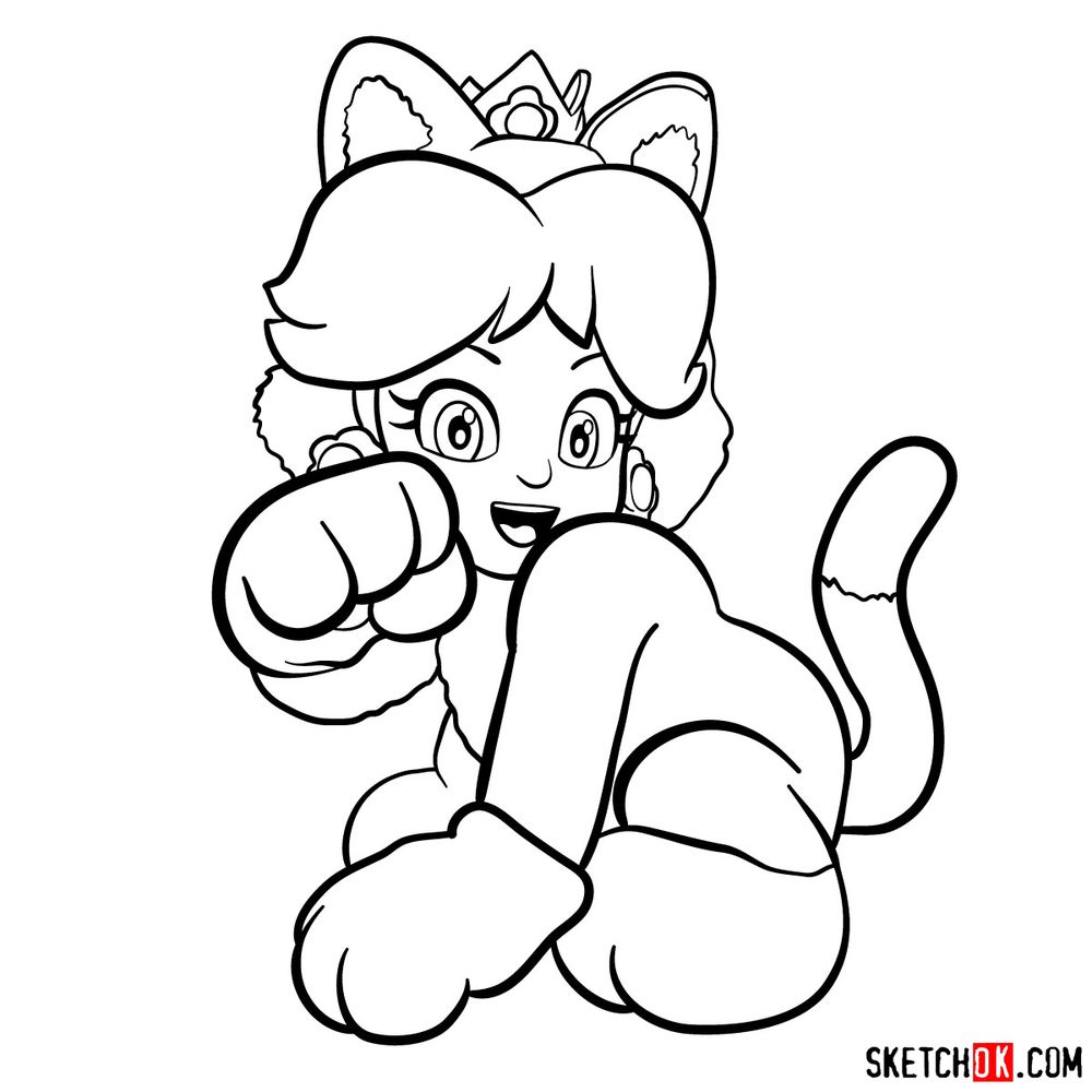 How to draw cat Princess Daisy