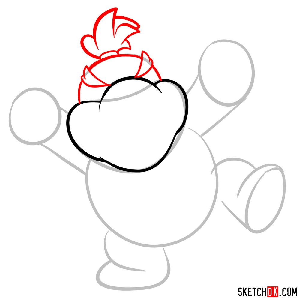 How to draw Bowser Jr. - step 04