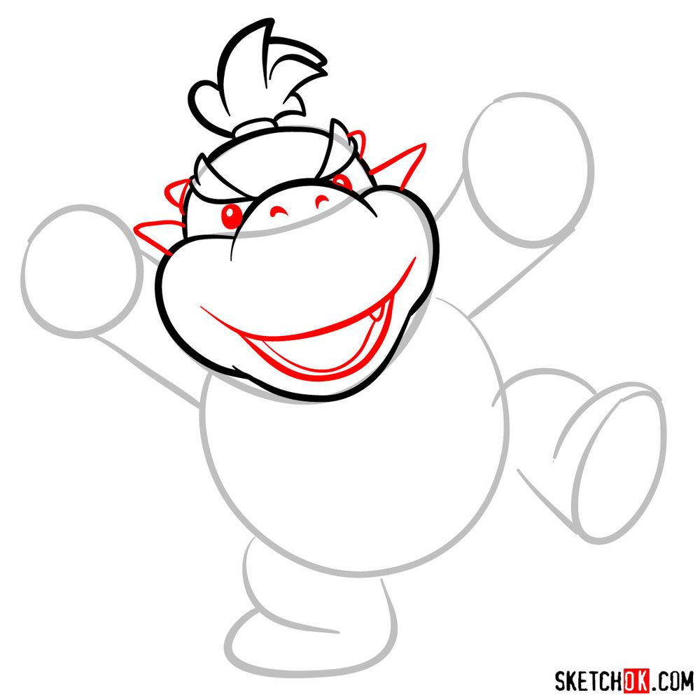 How to draw Bowser Jr. - step 05