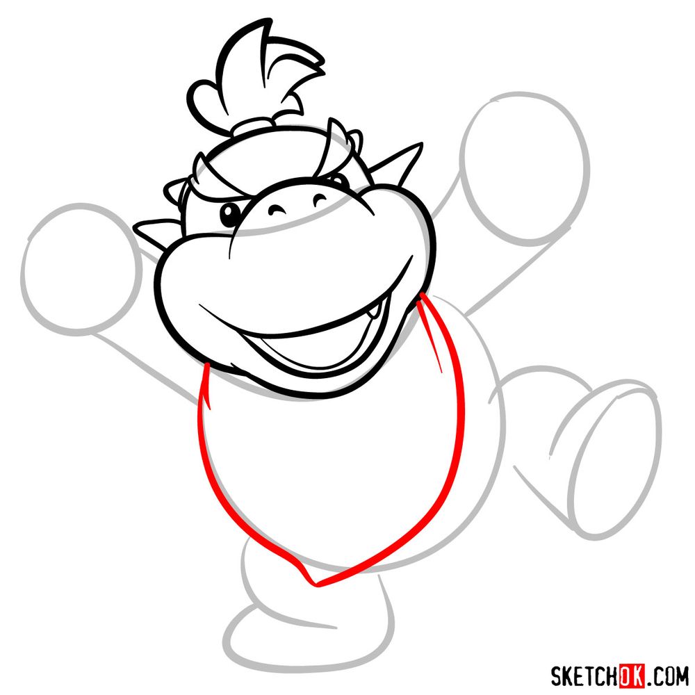 How to draw Bowser Jr. - step 06