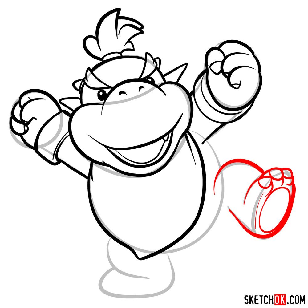 How to draw Bowser Jr. - step 09