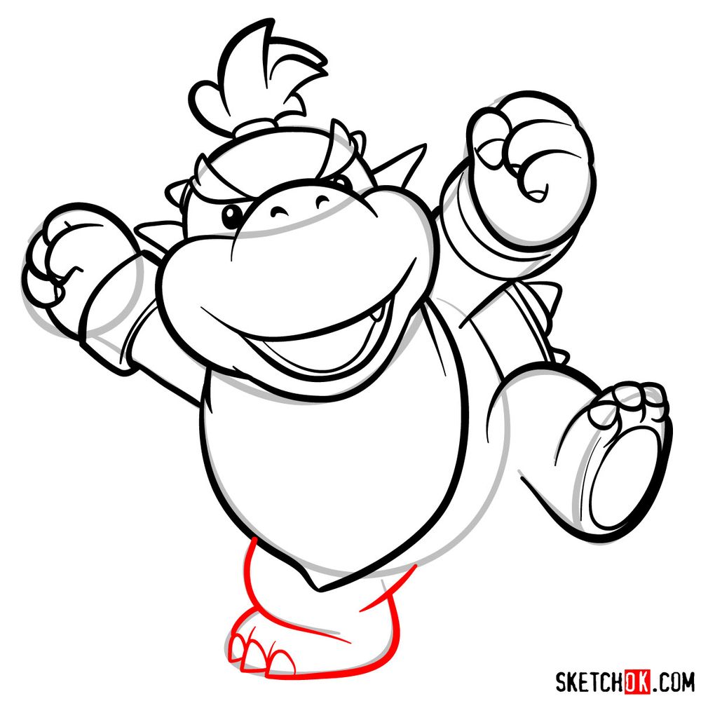 How to draw Bowser Jr. - step 11