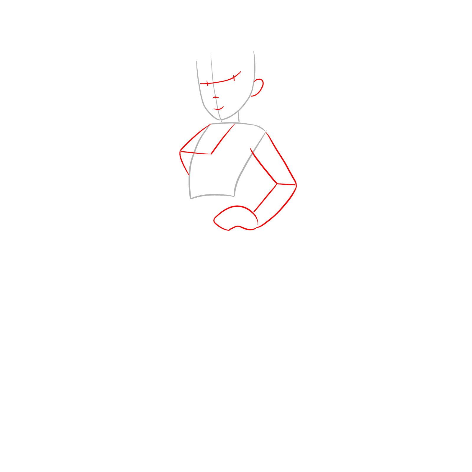 How to draw Pauline (Marion games) - step 02