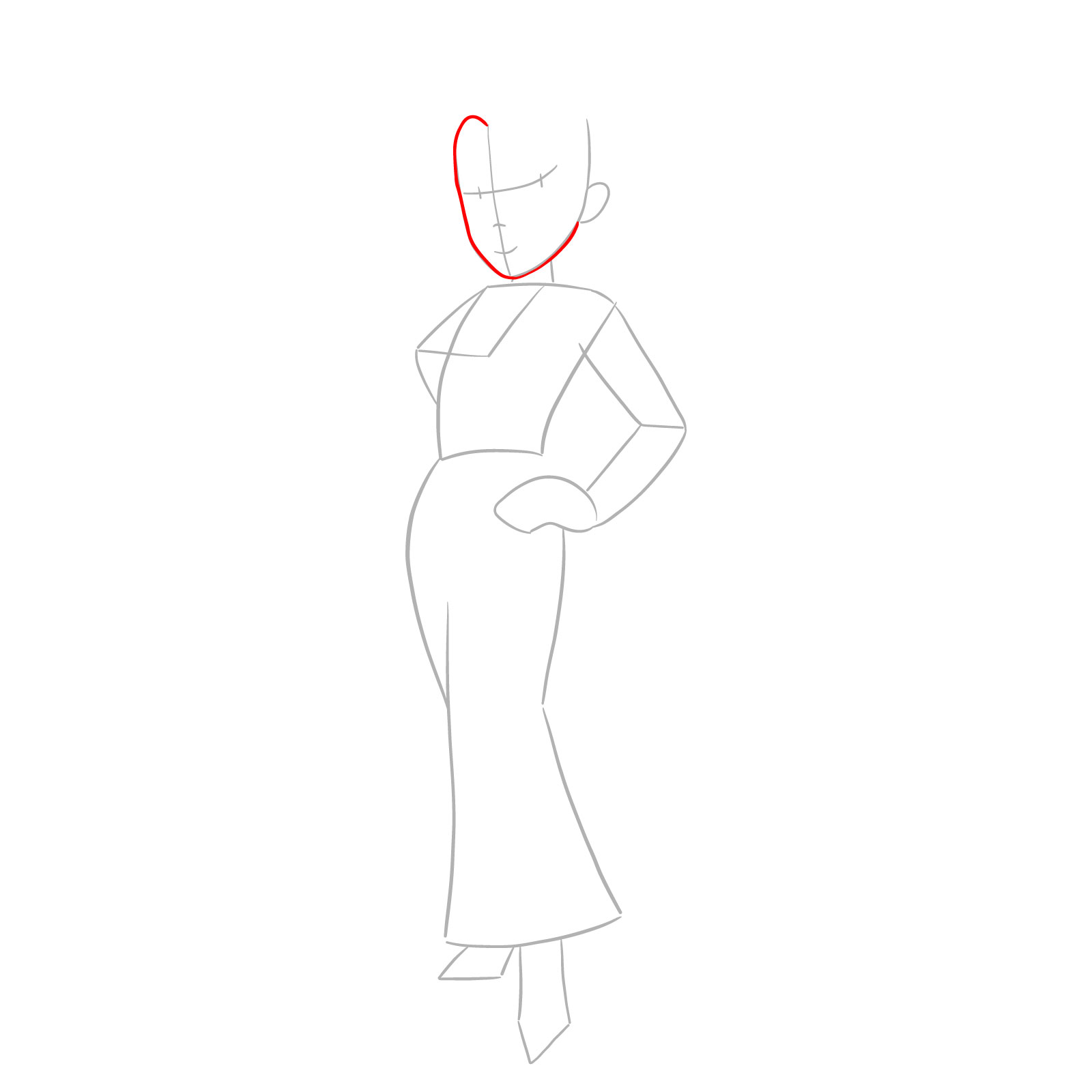 How to draw Pauline (Marion games) - step 04