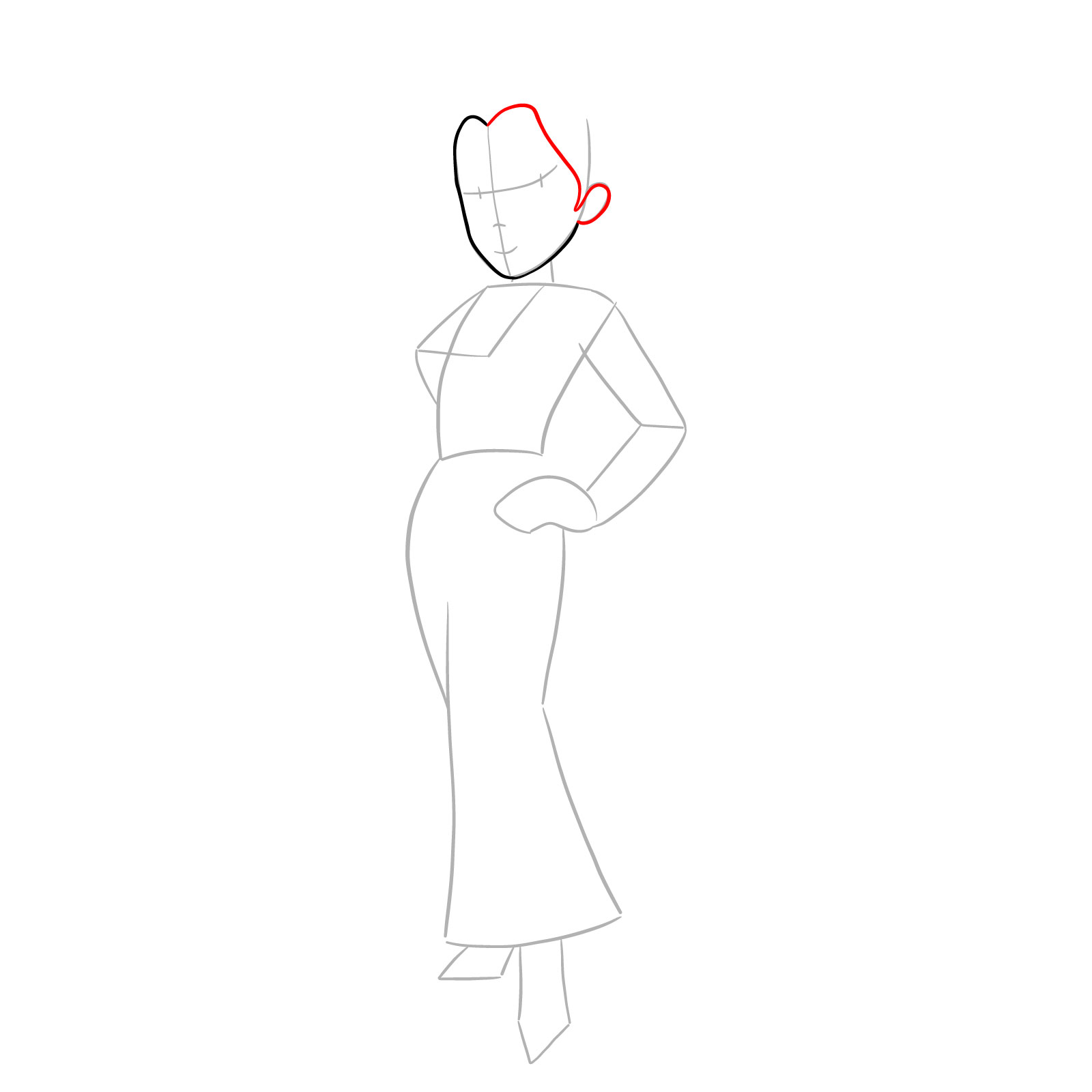 How to draw Pauline (Marion games) - step 05