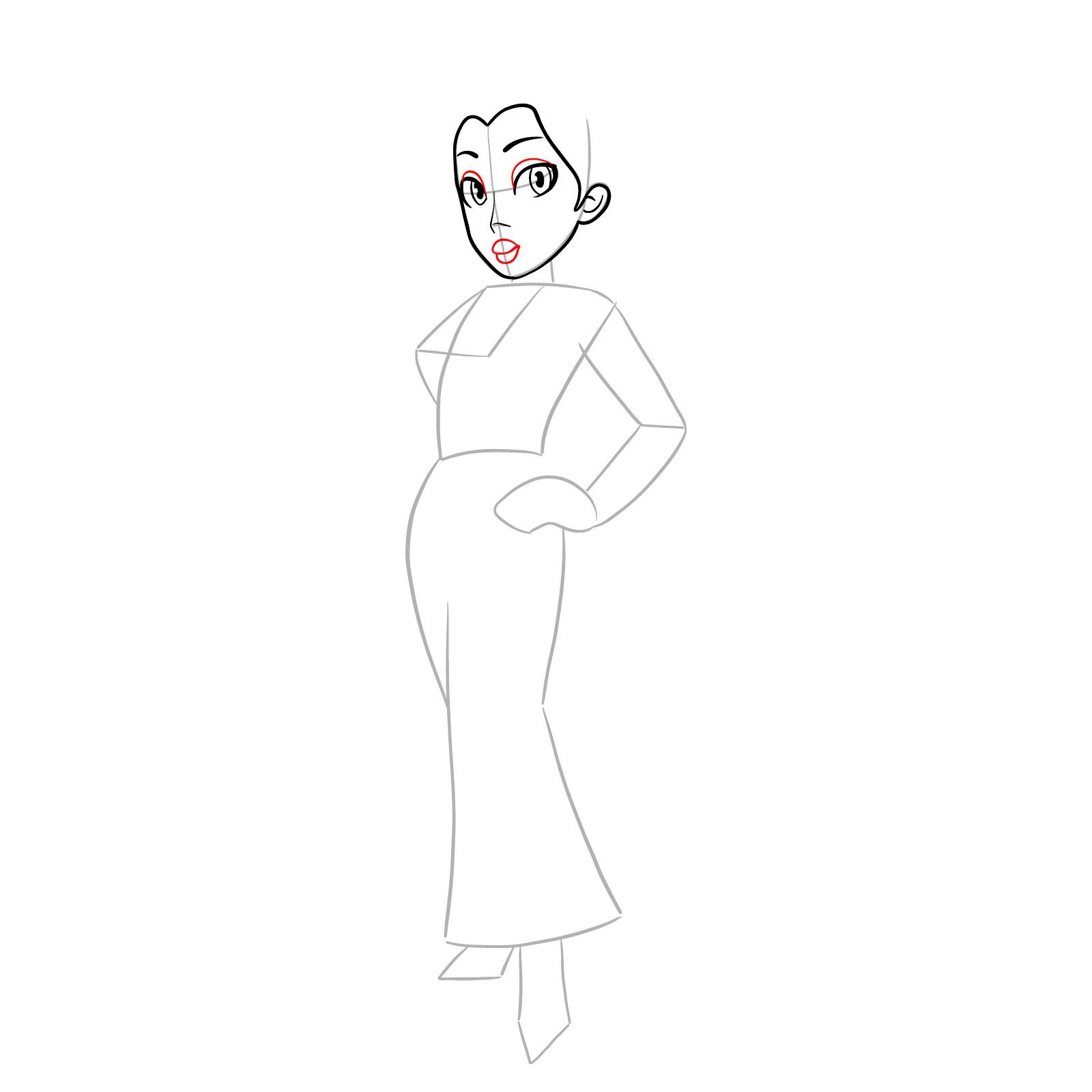 How to draw Pauline (Marion games) - step 10