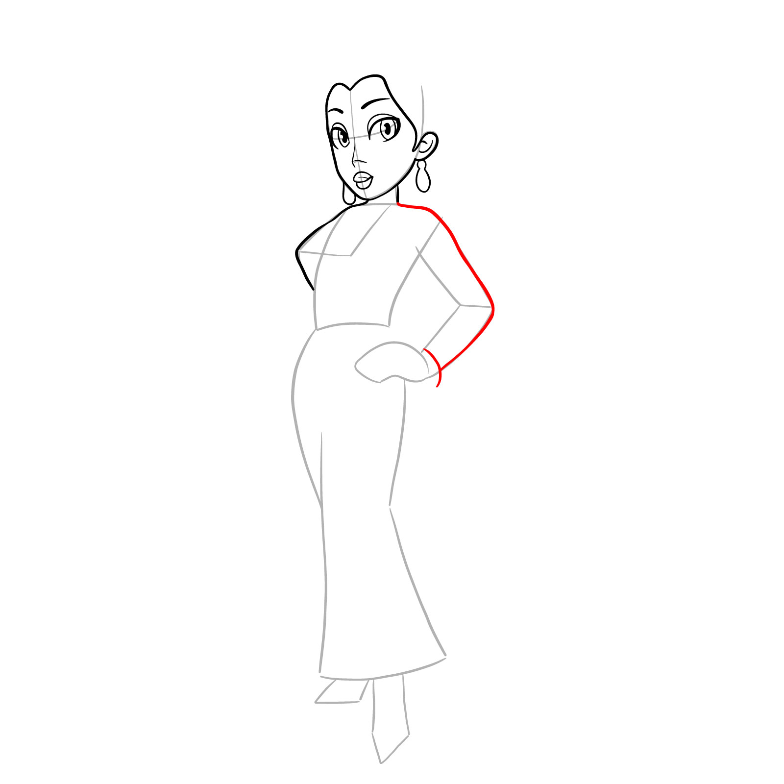 How to draw Pauline (Marion games) - step 13