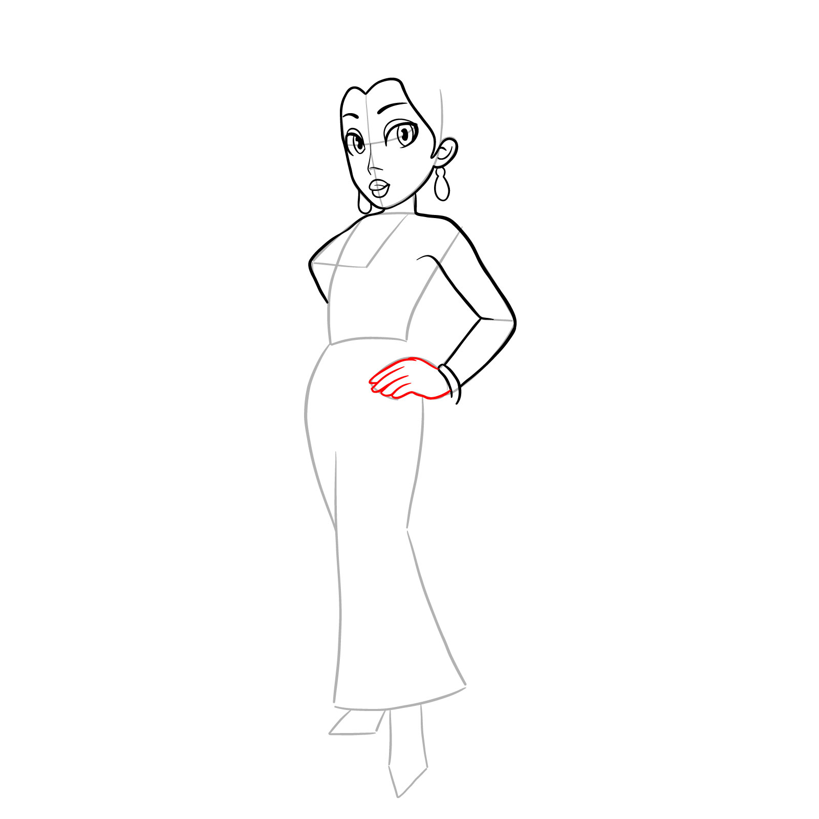 How to draw Pauline (Marion games) - step 15