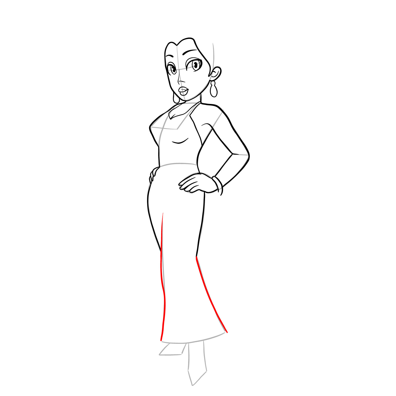 How to draw Pauline (Marion games) - step 19