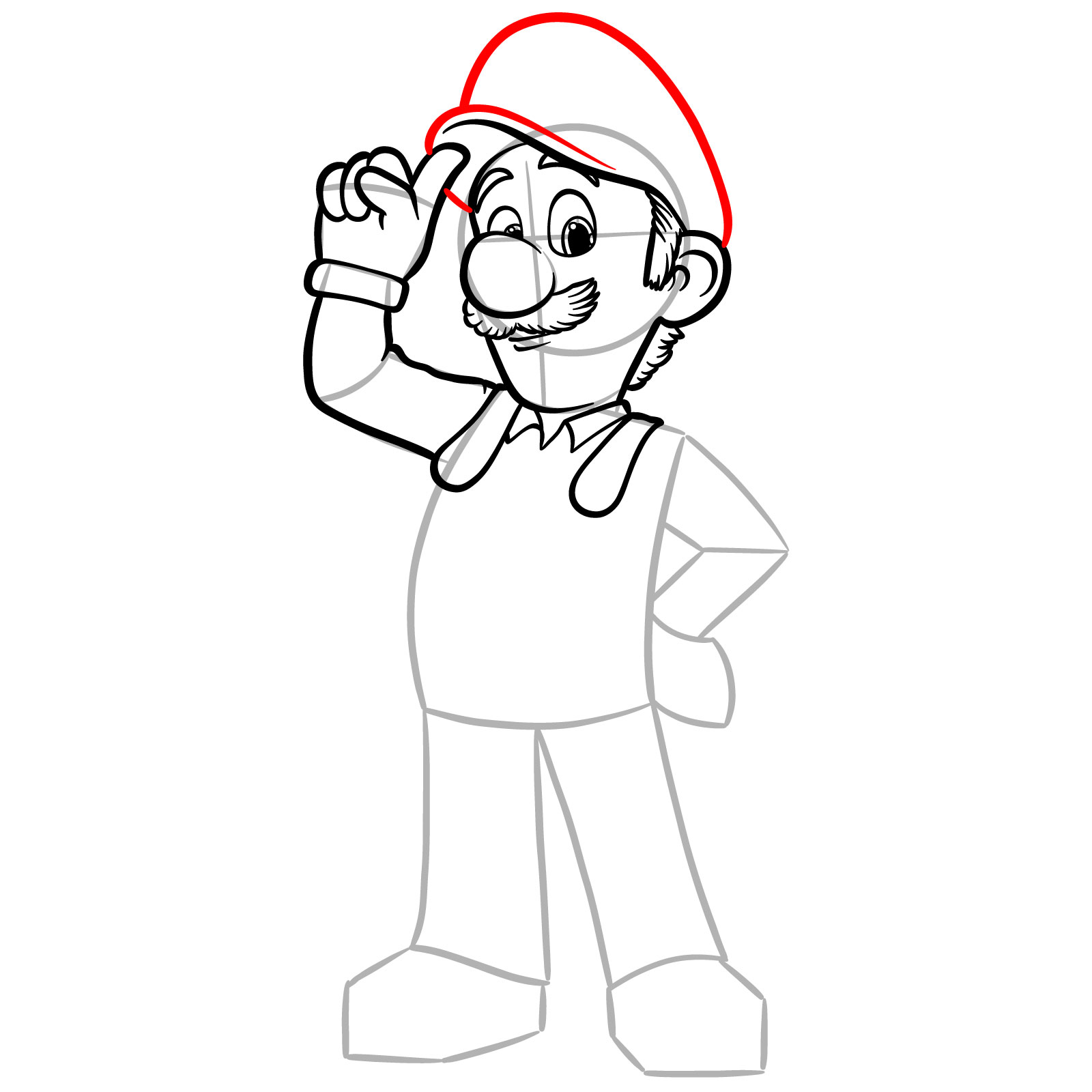 How to Draw Luigi Movie Version - step 12