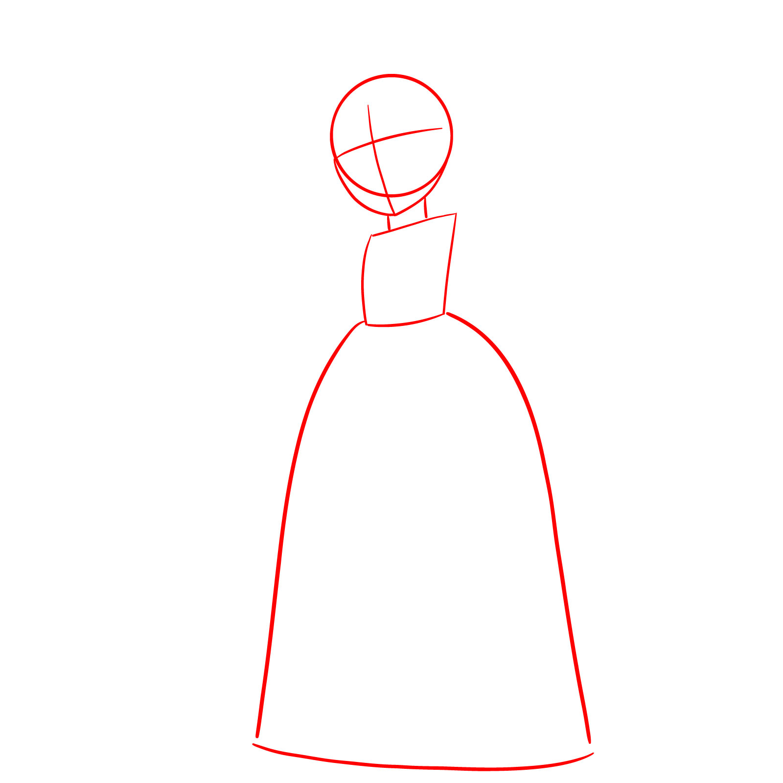 How to Draw Princess Peach from The Movie - step 01