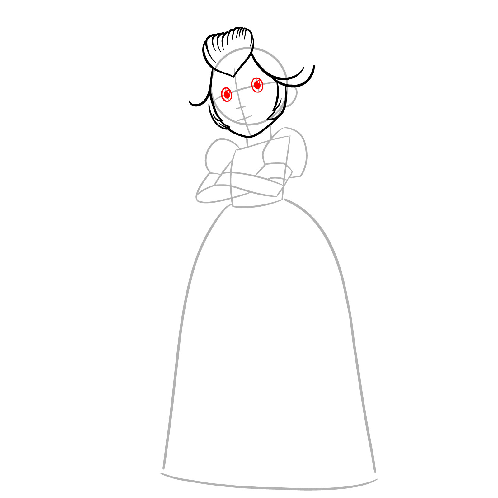 How to Draw Princess Peach from The Movie - step 05