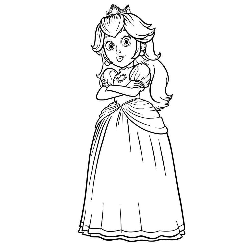 Princess Peach Drawing Guide from The Super Mario Bros. Movie