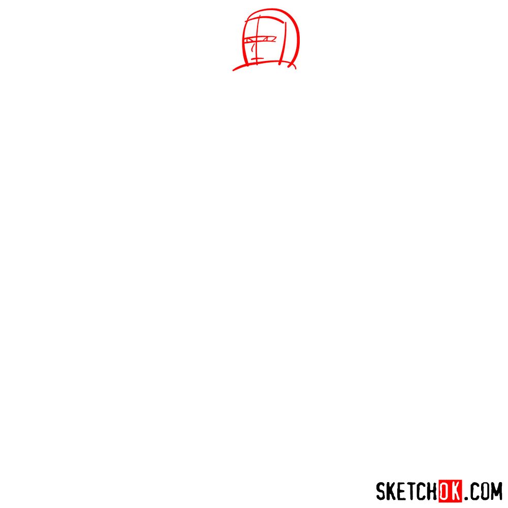 How to draw Impa from The Legend of Zelda game - step 01