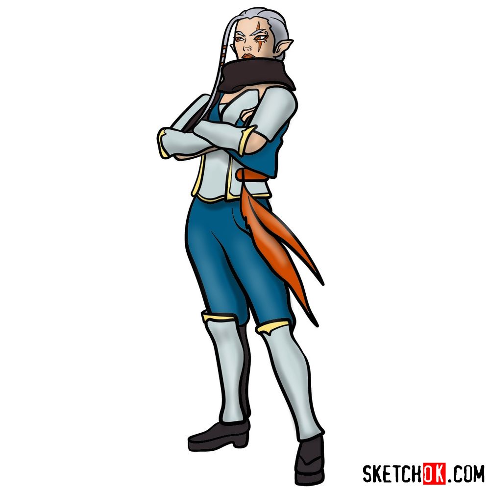 How to draw Impa from The Legend of Zelda game