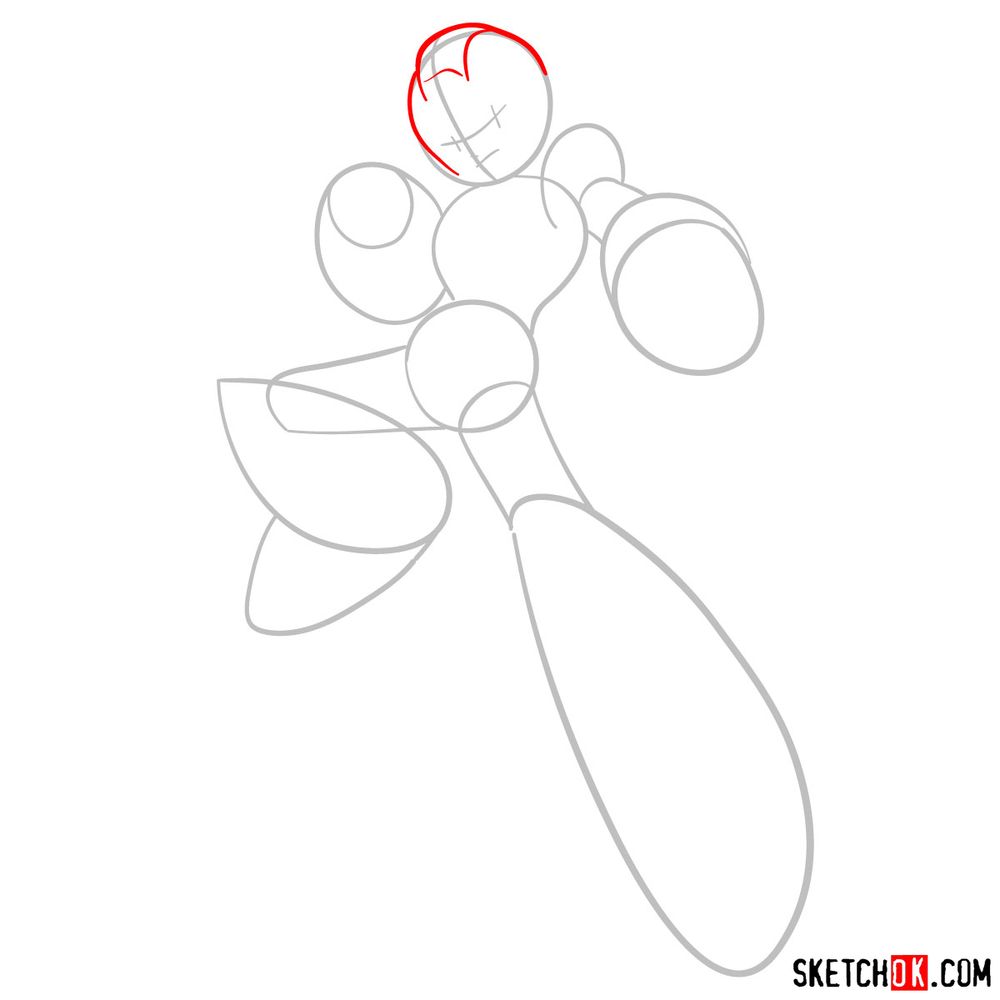 How to draw Mega Man - step 03