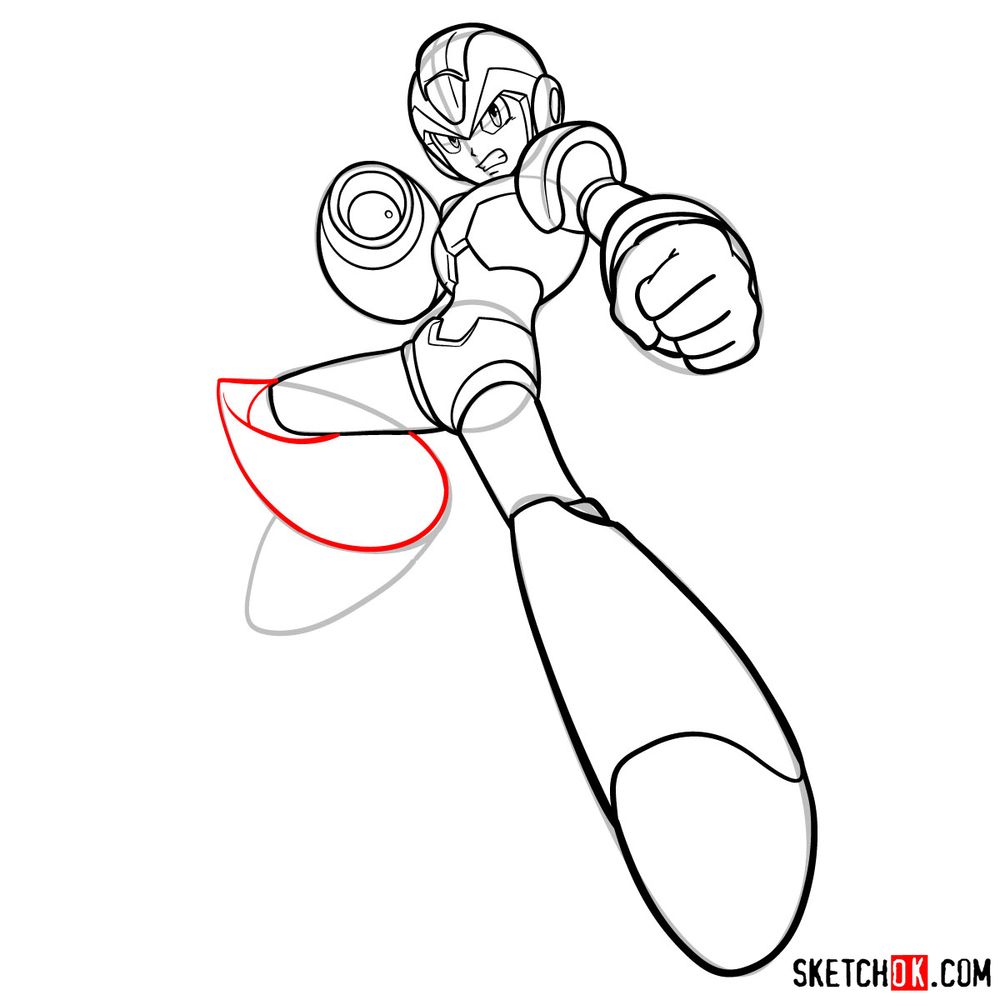 How to draw Mega Man - step 16