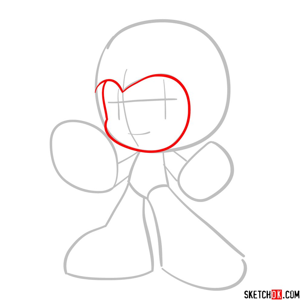 How to draw Mega Man chibi - step 03
