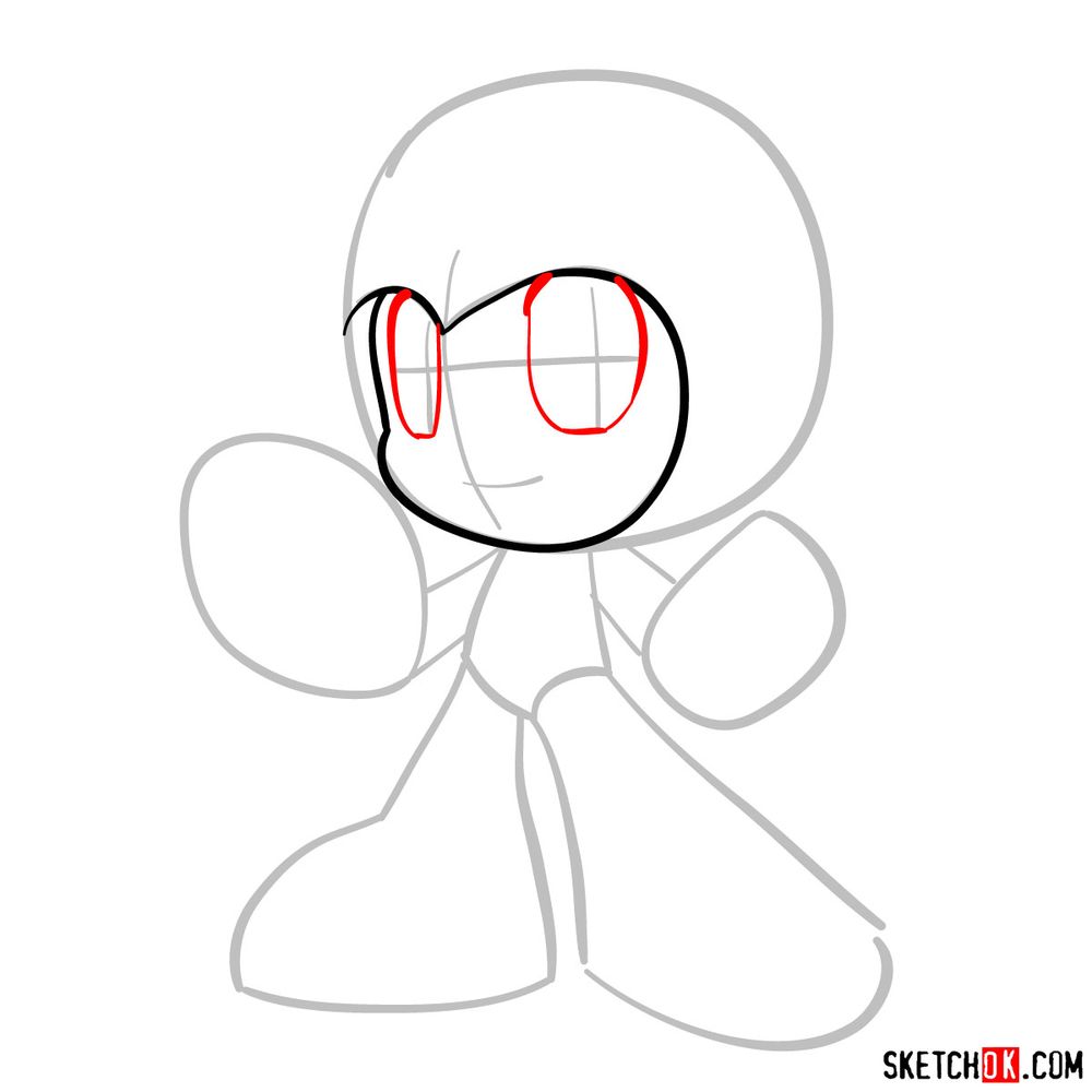 How to draw Mega Man chibi - step 04