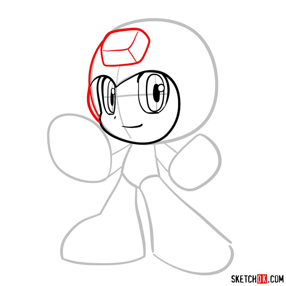 How to draw Mega Man chibi - step 06