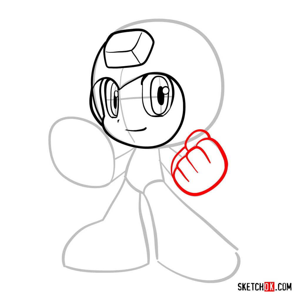 How to draw Mega Man chibi - step 07