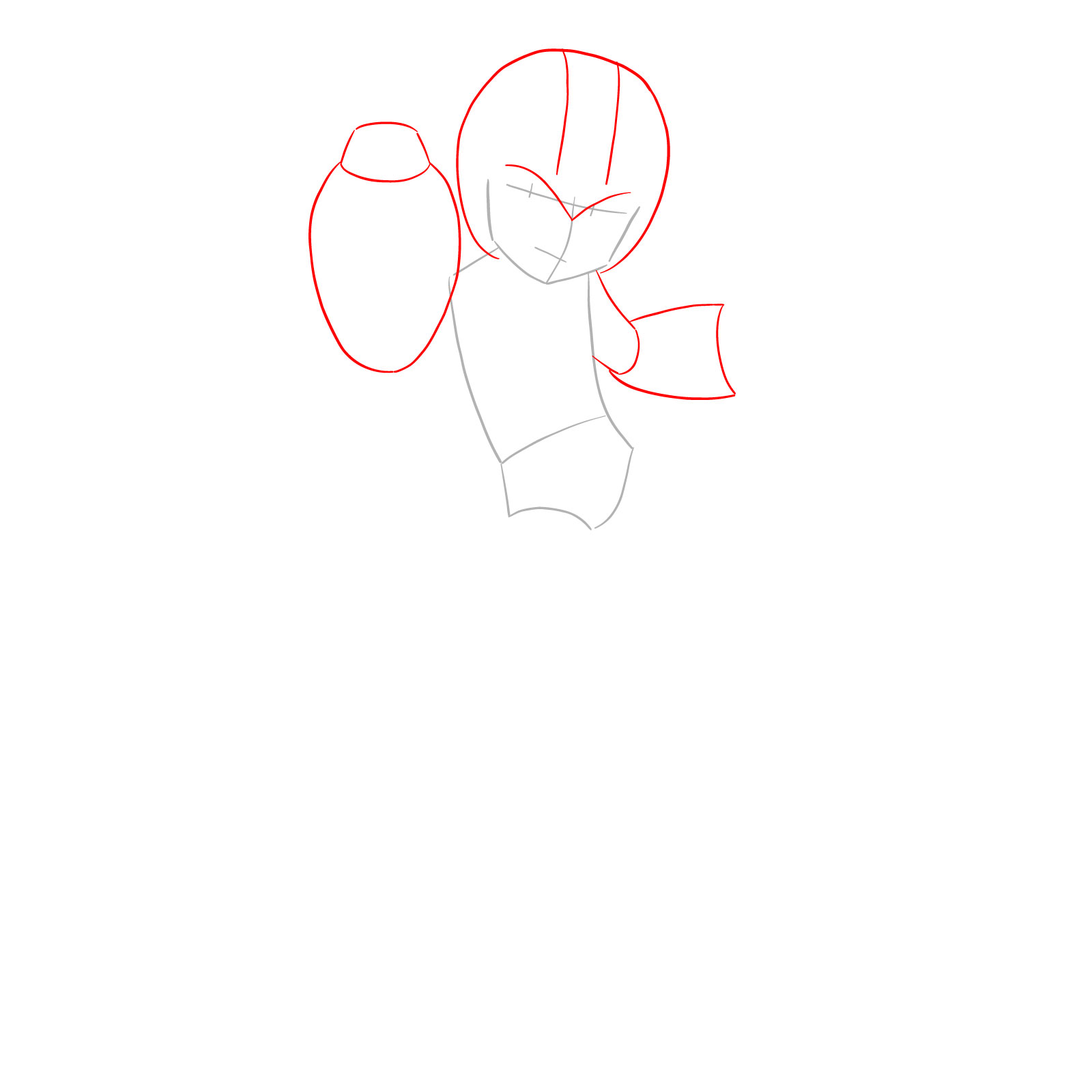 How to draw Mega Man from the 11th game - step 02