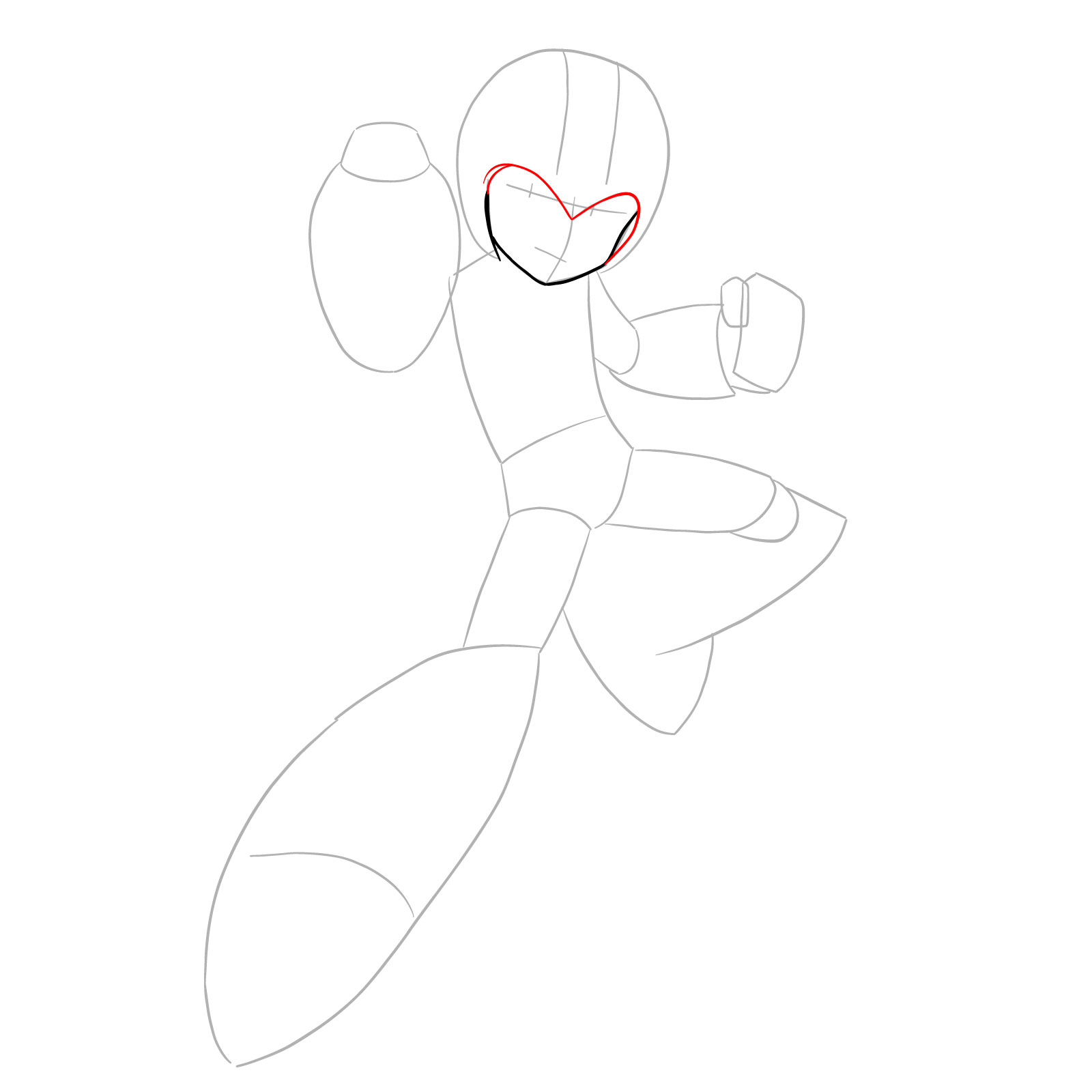 How to draw Mega Man from the 11th game - step 05