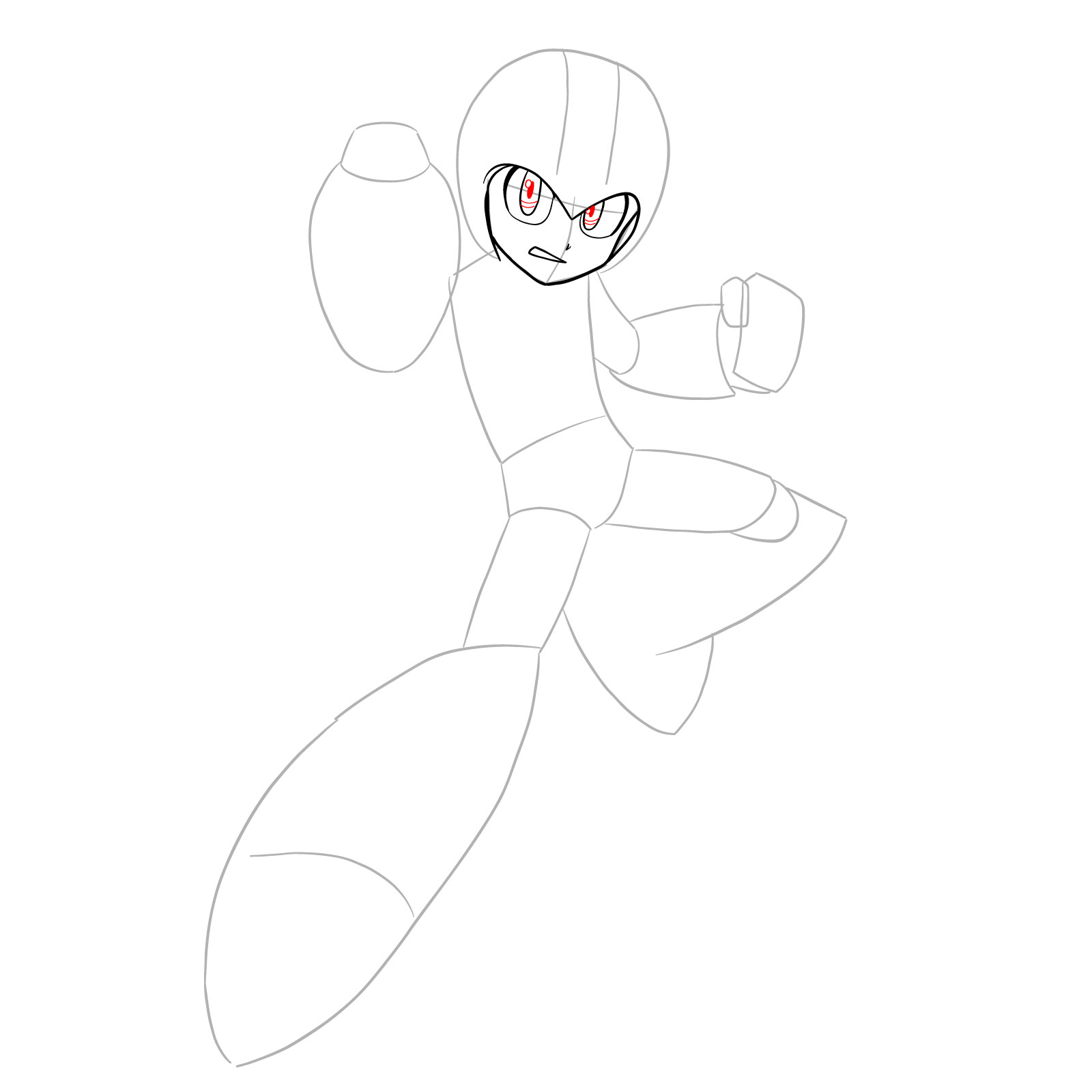 How to draw Mega Man from the 11th game - step 08