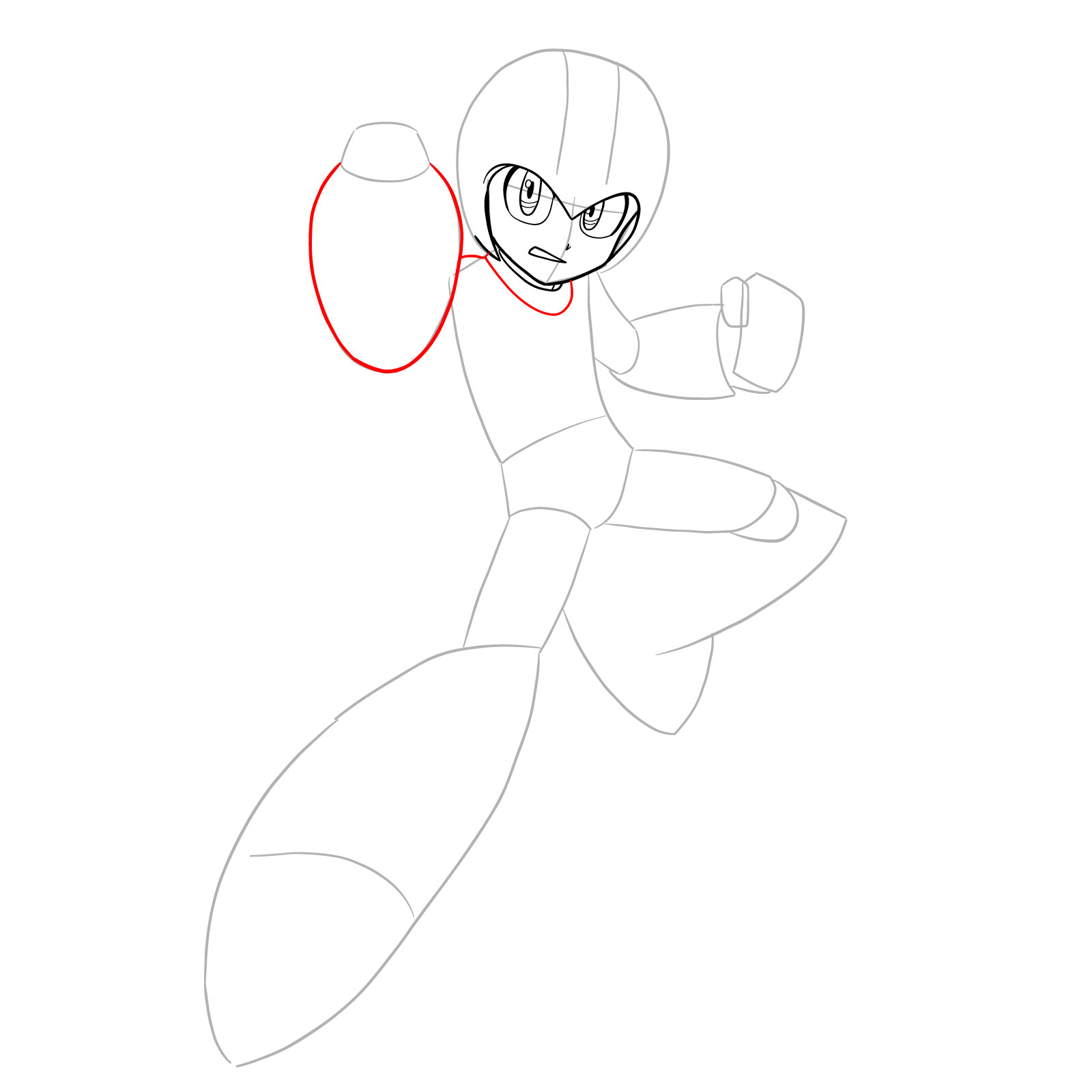 How to draw Mega Man from the 11th game - step 10