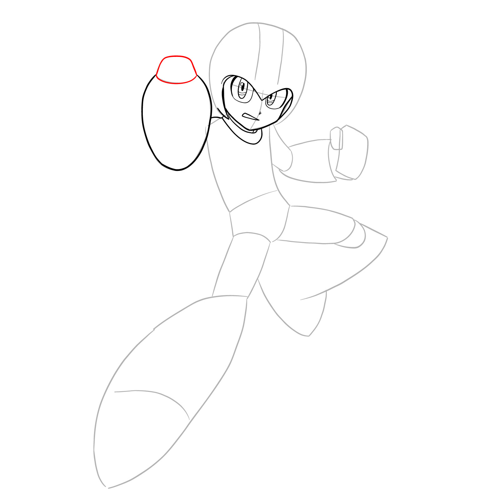 How to draw Mega Man from the 11th game - step 11