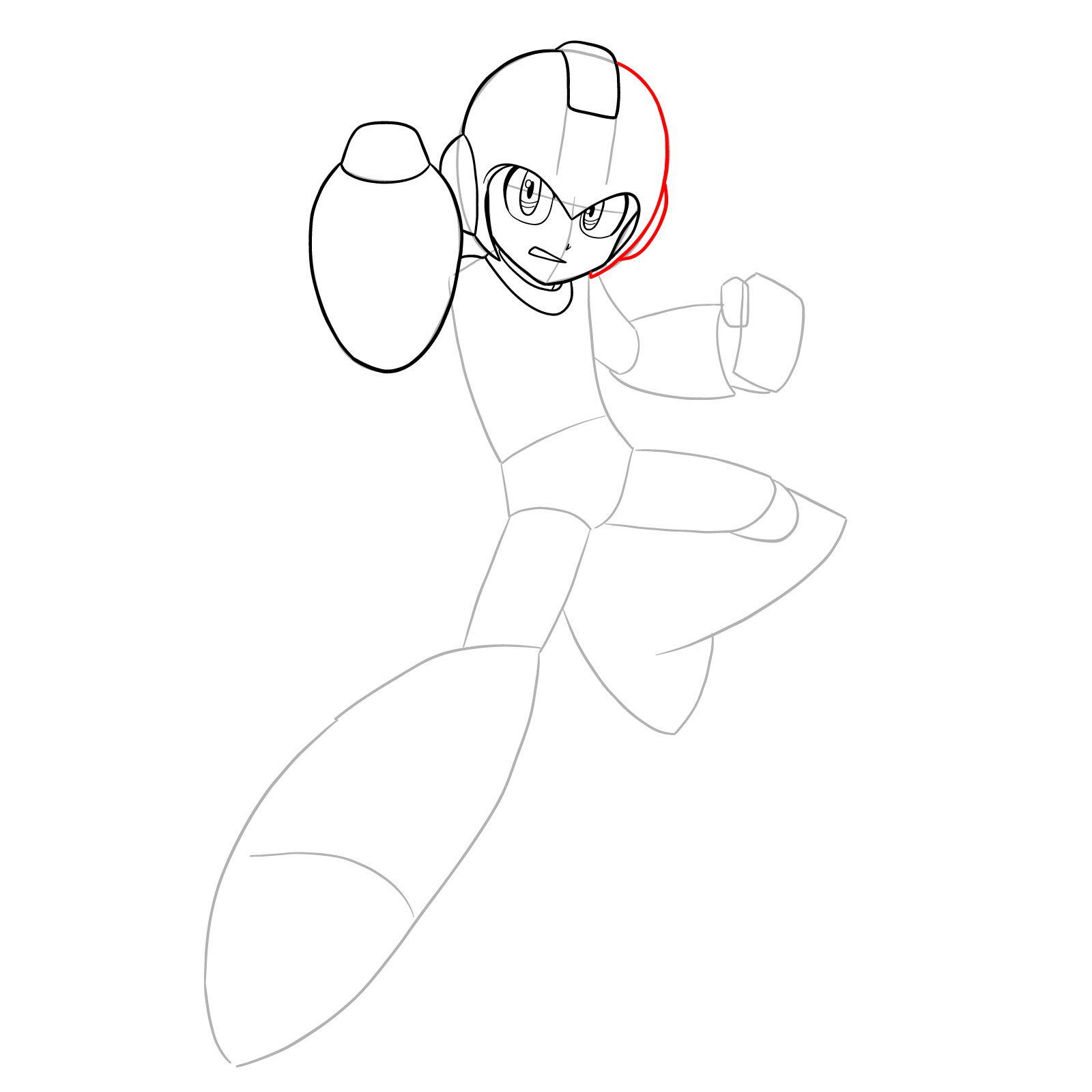 How to draw Mega Man from the 11th game - step 14