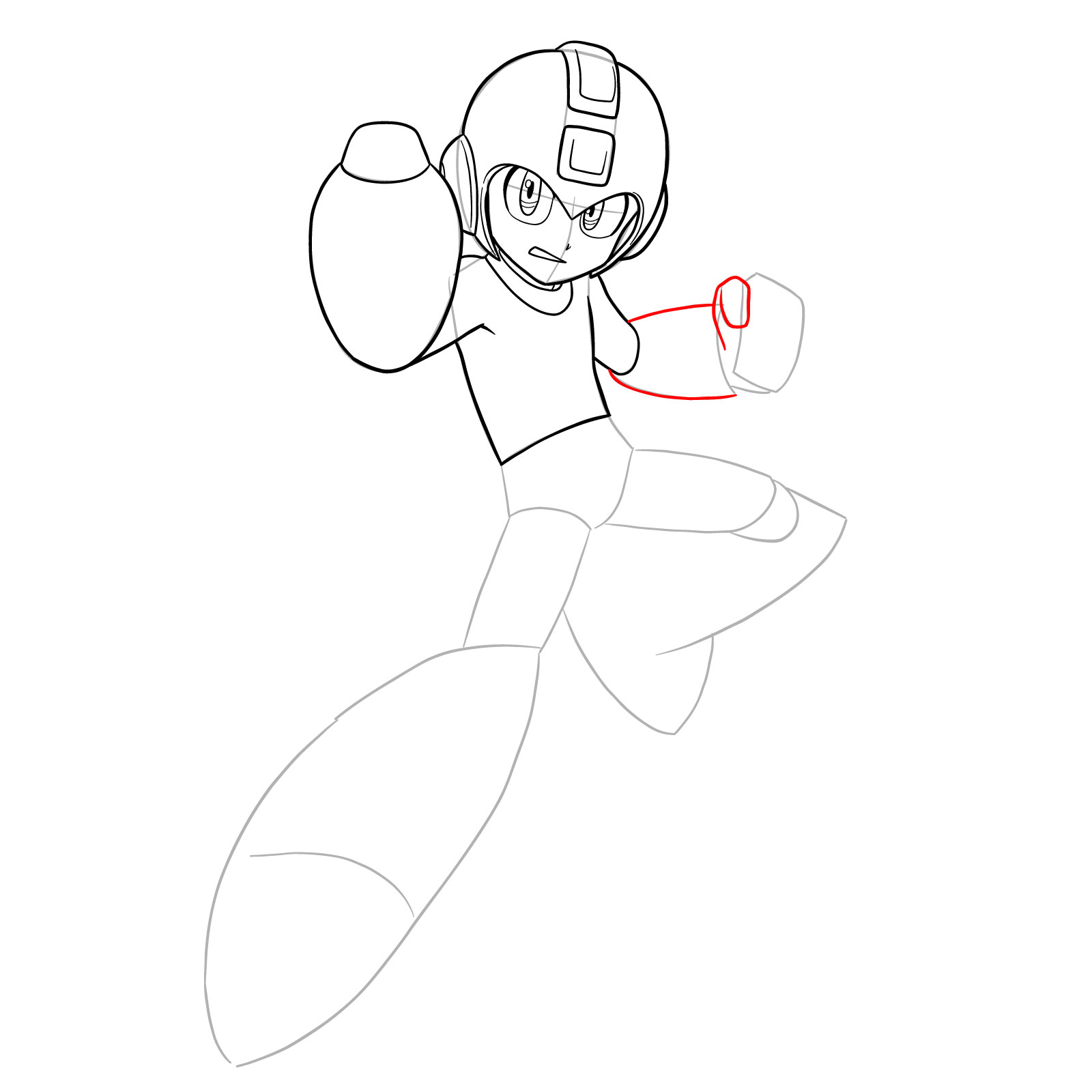 How to draw Mega Man from the 11th game - step 18
