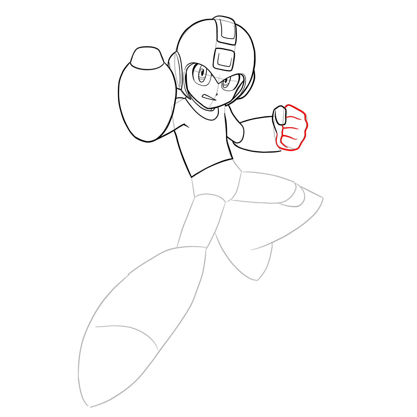 How to draw Mega Man from the 11th game - step 19