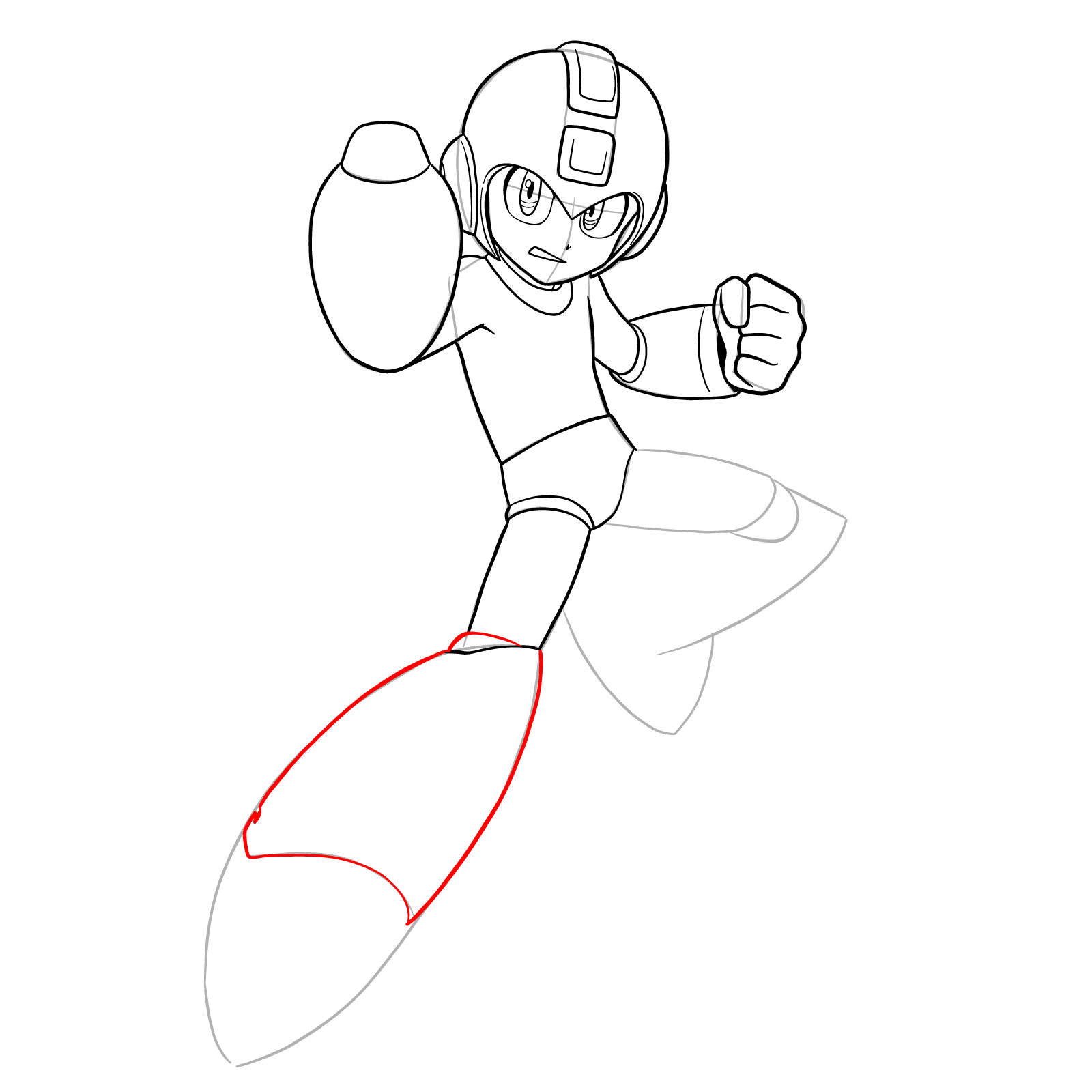 How to draw Mega Man from the 11th game - step 23